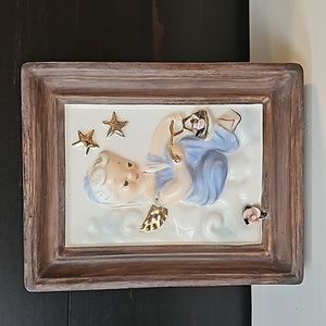 Vintage Napco Zodiac Libra Your Lucky Star Guardian Angel Wall Pocket Vase